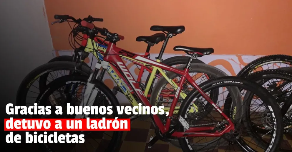 Le robaron dos bicicletas y con ayuda de los vecinos logró atrapar a uno de los ladrones
