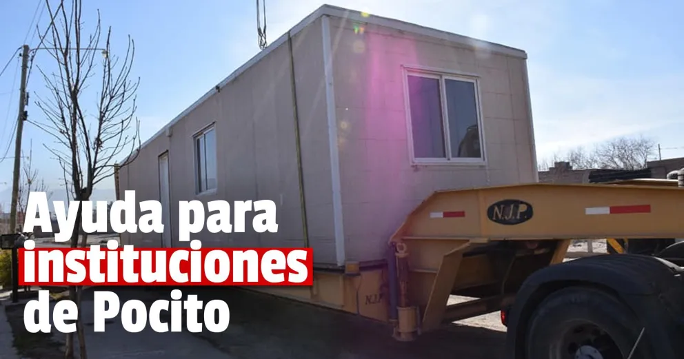 Montaron tres módulos habitacionales en dos instituciones de Pocito
