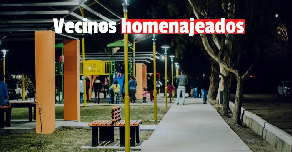 Caucete: remodelaron una plaza en homenaje a los vecinos que formaron parte del barrio Felipe Cobas