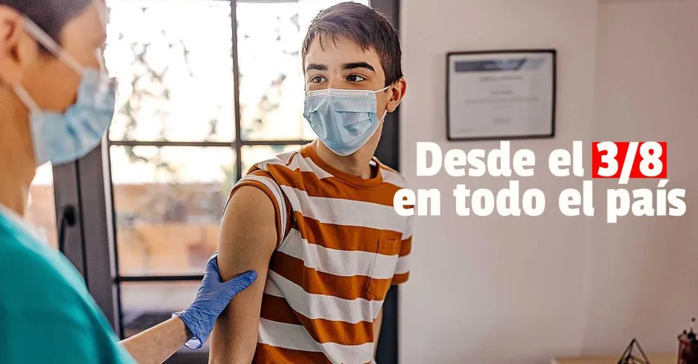 El martes 3 de agosto comienza la vacunación a adolescentes en todo el país
