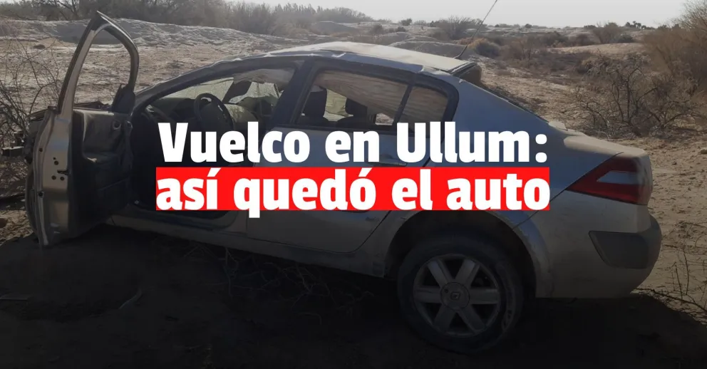 Una mujer volcó en Ullum y fue hospitalizada