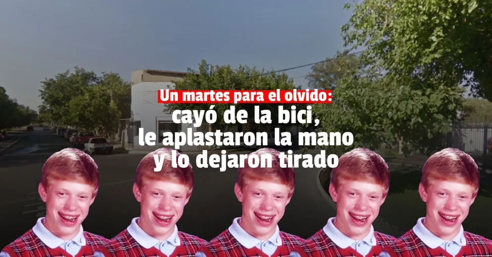 Andaba en bicicleta, se cayó y un auto le arrolló la mano
