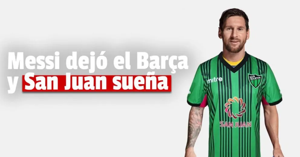 Messi dejó el Barcelona y se probó las camisetas de los clubes sanjuaninos