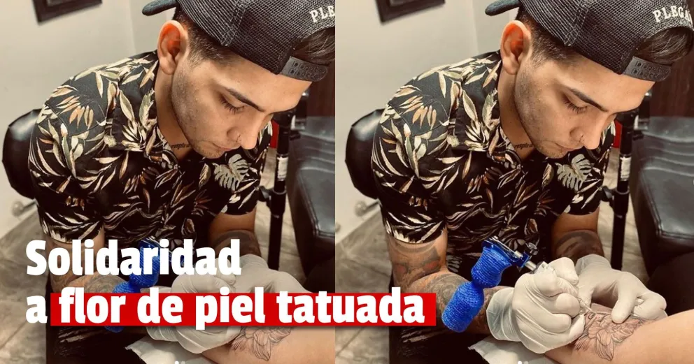 Un tatuador ofrece un tatuaje por un juguete para niños de diferentes merenderos