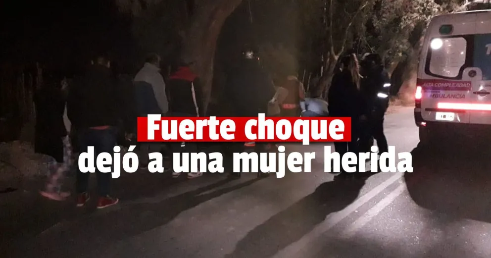 Fuerte accidente entre un auto y una moto en Pocito