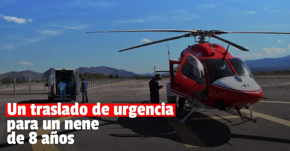 Un niño debió ser trasladado en vuelo sanitario tras un siniestro vial