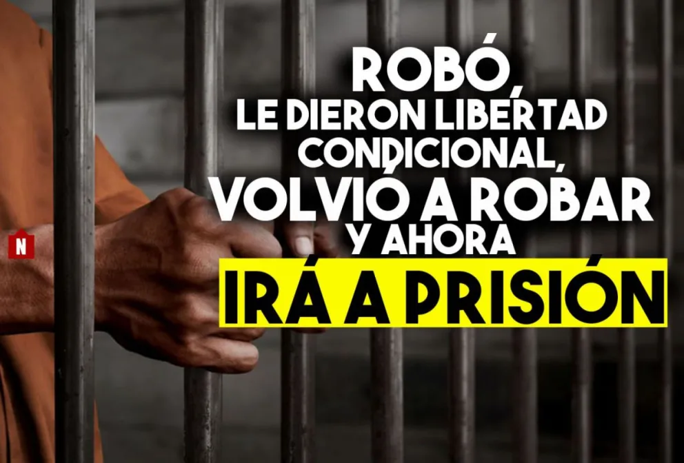 Robó, le dieron libertad condicional, volvió a robar y ahora irá a la cárcel
