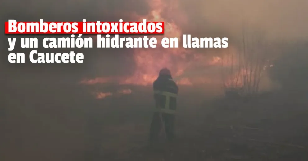 Un incendio de pastizales en Caucete intoxicó a dos Bomberos Voluntarios del departamento