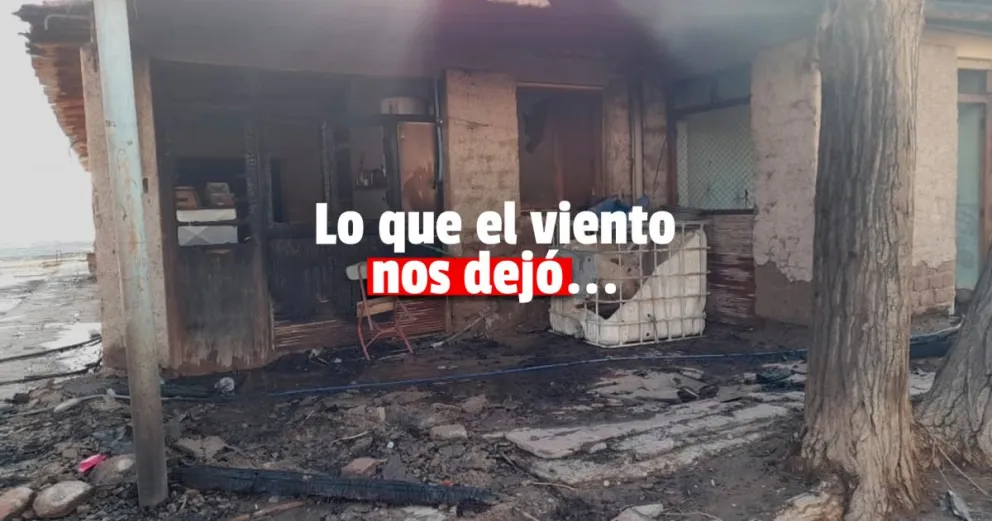 Cuatro familias de Angaco debieron ser evacuadas por los incendios que provocó el viento Zonda