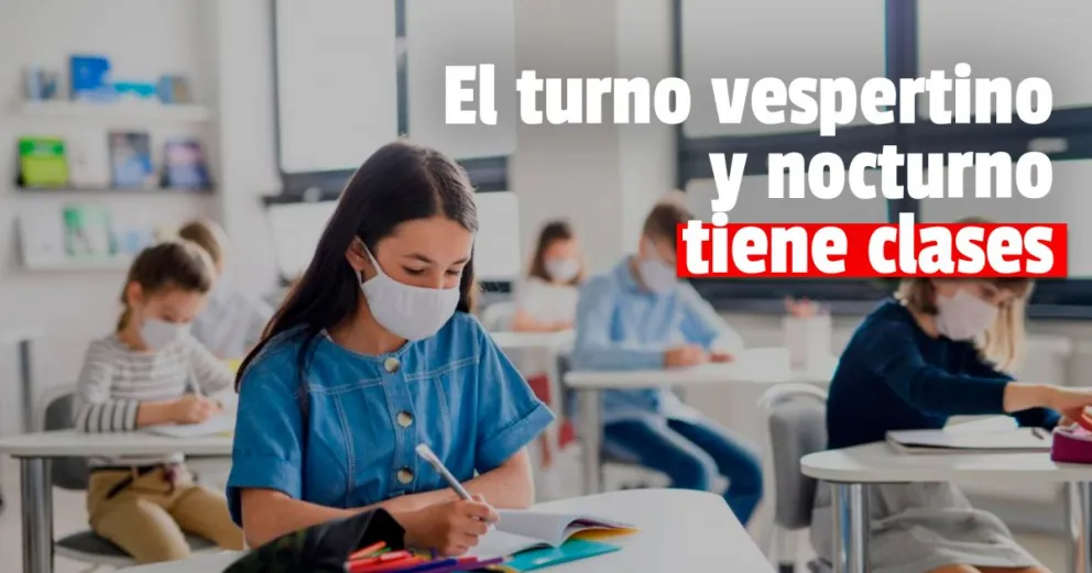 Educación confirmó que la actividad escolar en el turno vespertino y nocturno es normal