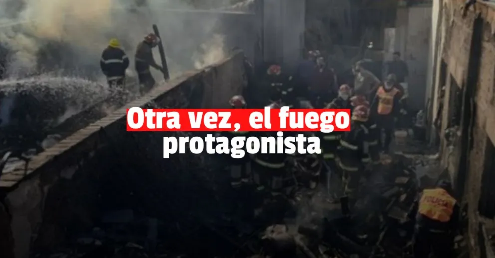Otra vez, el fuego: un incendio casi arrasa con una carpintería
