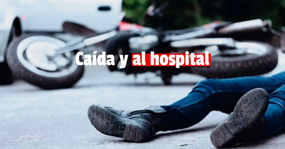 Perdió el control de su moto, cayó al pavimento y terminó fracturado