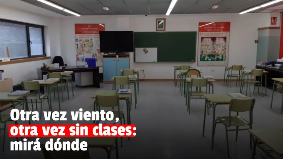 Se suspendieron las clases en un departamento por el fuerte viento