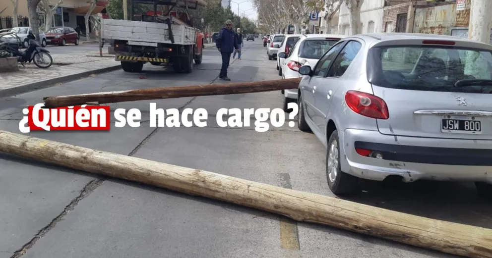 Se desprendieron dos palos de un camión e impactaron con vehículos estacionados