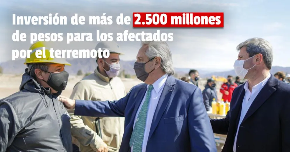 El Presidente recorrió en San Juan las obras de construcción de más de 800 viviendas para familias afectadas por el sismo 