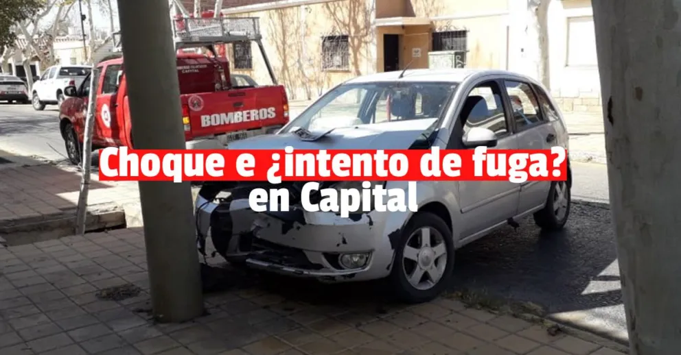 Dos autos chocaron en un transitado cruce y uno intentó darse a la fuga