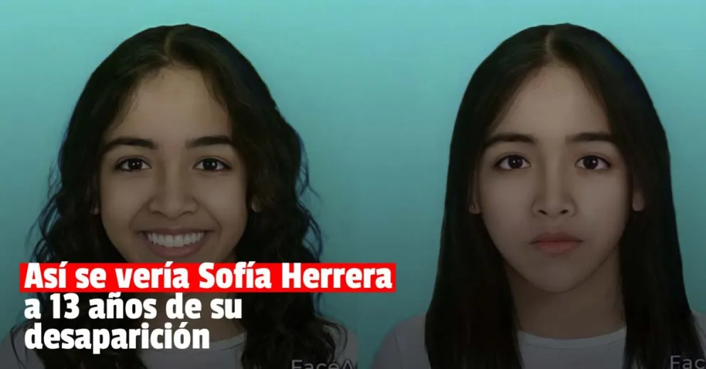 La mamá de Sofía Herrera compartió imágenes actualizadas del rostro de su hija después de 13 años de búsqueda