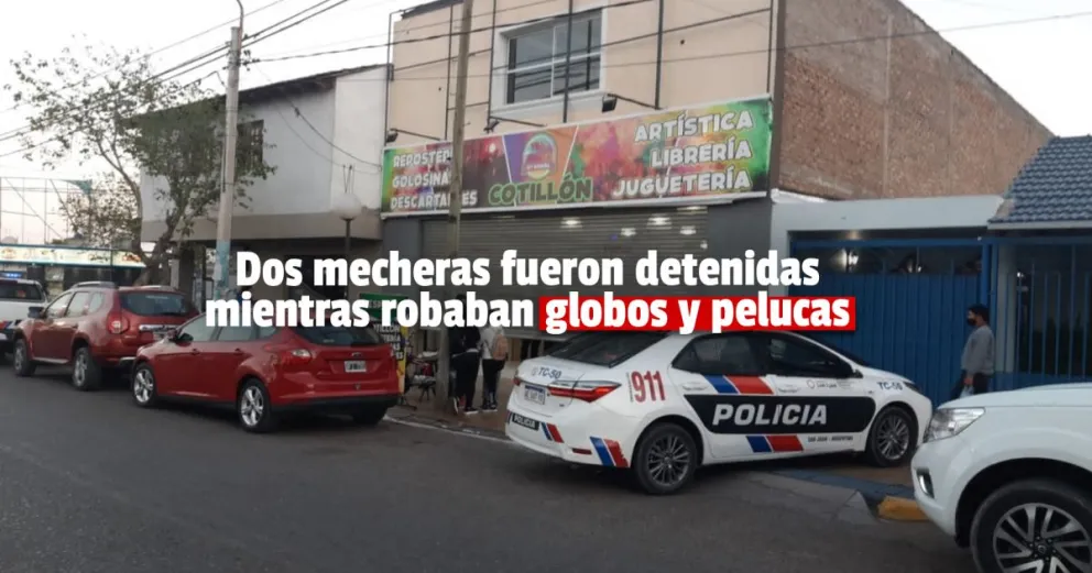Rawson: atraparon a dos mecheras robando en un cotillón