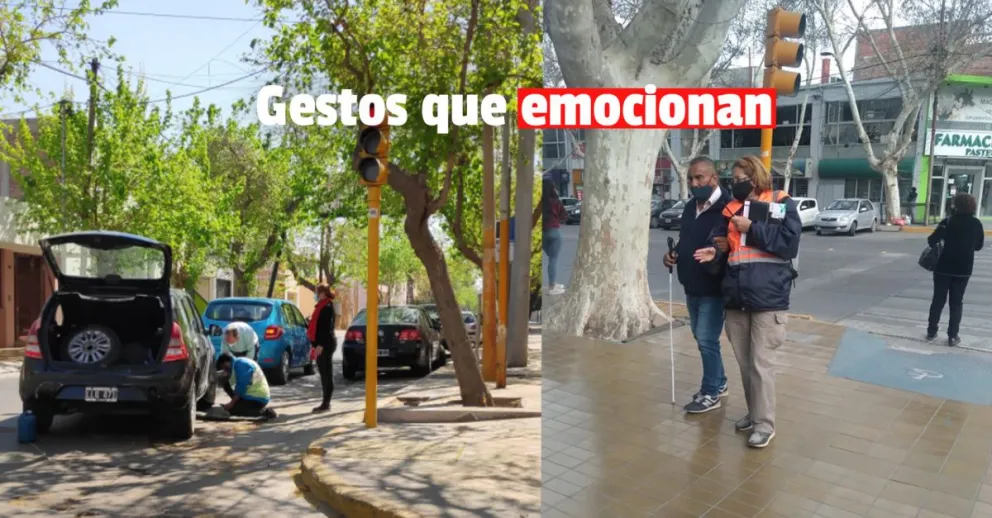 Trabajadores de ECO fueron fotografiados ayudando a gente que lo necesitaba