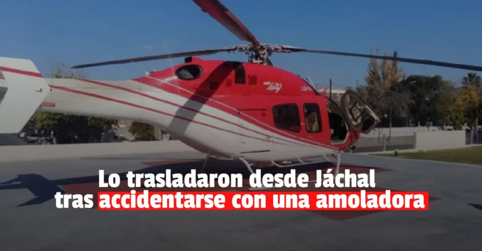 Un iglesiano se accidentó con una amoladora y debieron trasladarlo en un vuelo sanitario