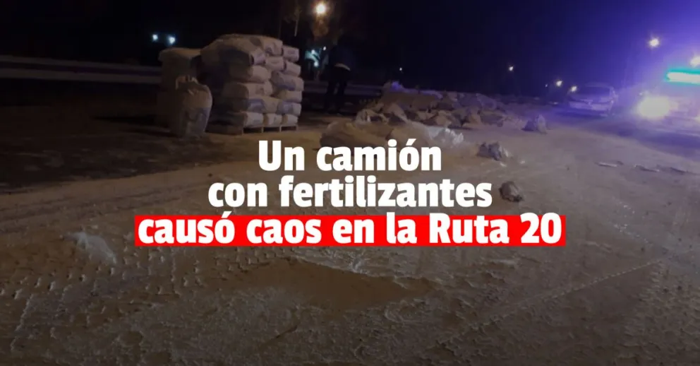 Un conductor mendocino perdió el control de su camión y volcó en la Ruta 20