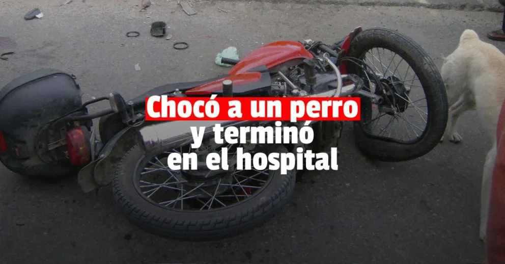 Una motociclista terminó con serias heridas tras chocar a un perro
