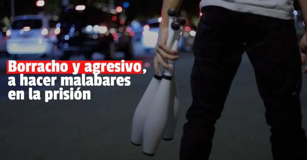 Un malabarista fue detenido, mordió a uno de los policías y a cabezazos agredió a otro