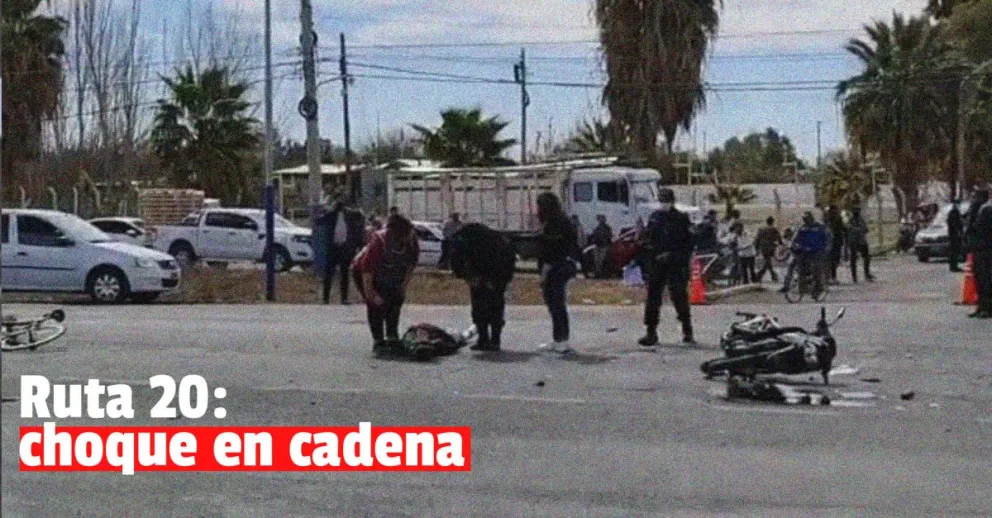 Choque en cadena: hay ciclistas, un automovilista y un motociclista involucrados