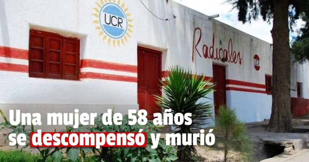 Una mujer falleció este domingo en la sede de un partido político de Jáchal