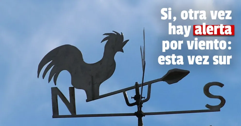 Emitieron alerta por viento Sur