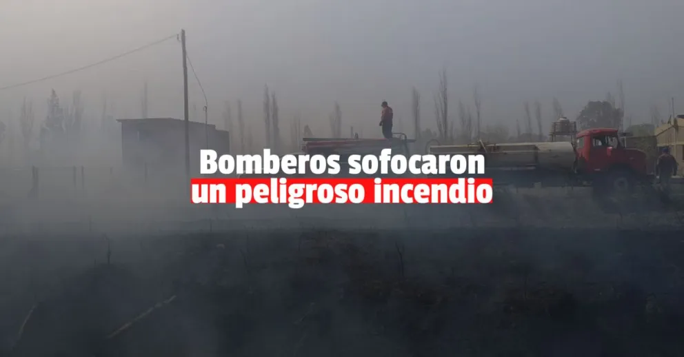 Santa Lucía: un incendio de pasturas preocupó a los vecinos