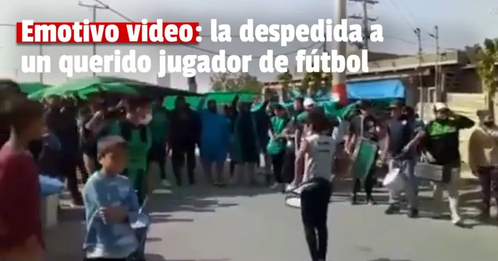  Con bengalas y bombos despidieron al jugador de la Liga Albardón-Angaco