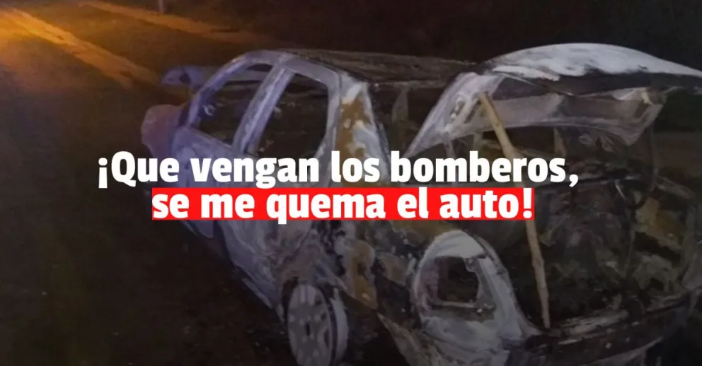 Llegó a su casa con lo justo antes que se le incendie el auto 