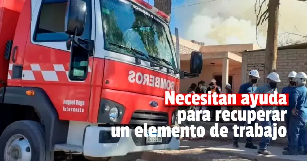 Tras apagar un incendio, bomberos jachalleros perdieron una escalera y buscan ayuda para recuperarla