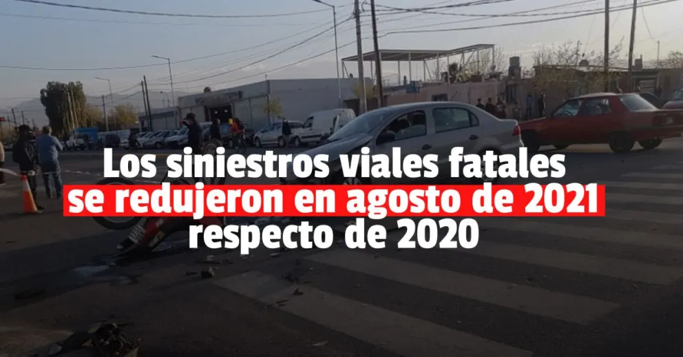 Los siniestros viales fatales en agosto disminuyeron un 75% respecto de 2020
