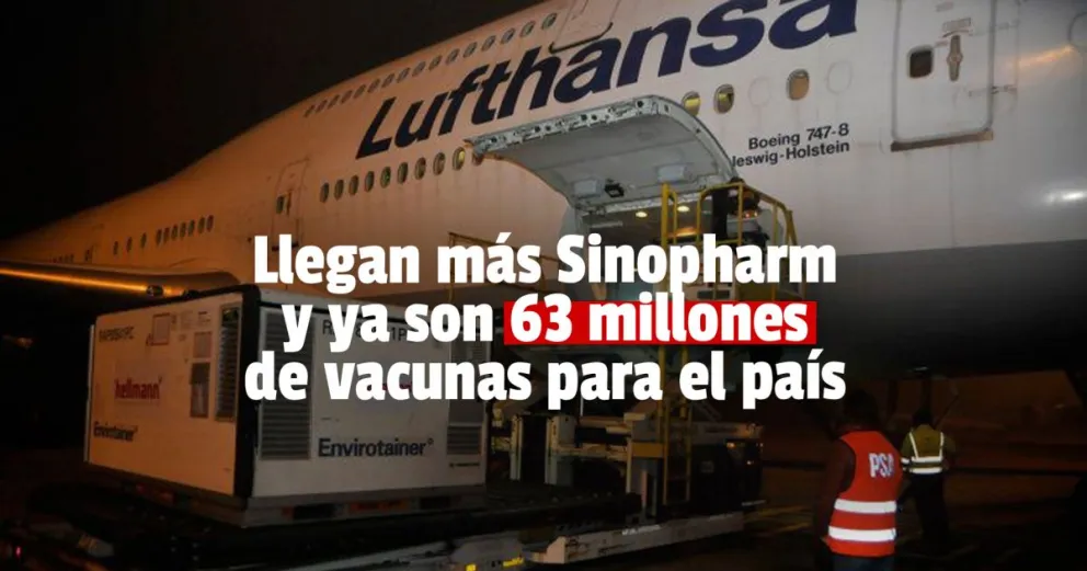 Argentina superará las 63 millones de vacunas con un nuevo cargamento 