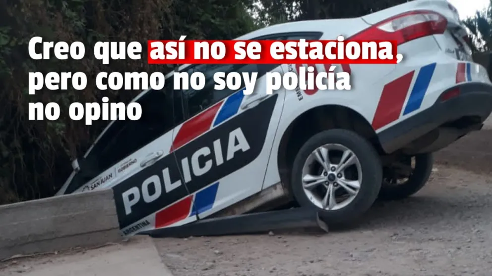 Tras una persecución, un patrullero terminó cayendo a un zanjón 