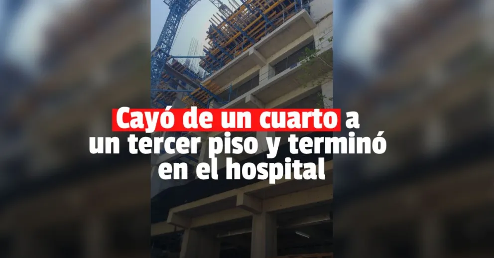 Susto en el centro por un operario que cayó de un cuarto piso