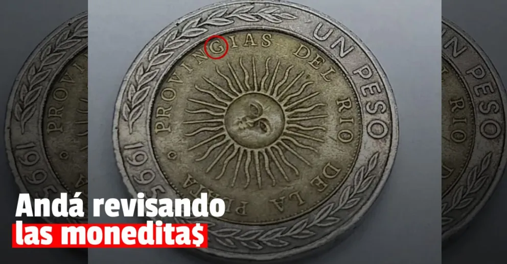 Piden hasta $15.000 por monedas de 1 peso que tienen un error ortográfico