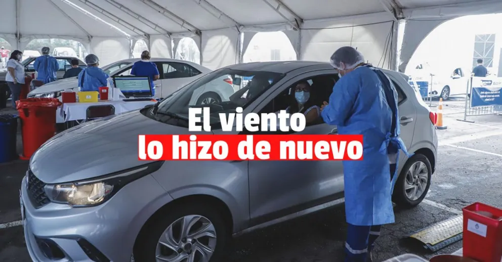 Por el viento se suspende la vacunación en el Autovac del Estadio del Bicentenario
