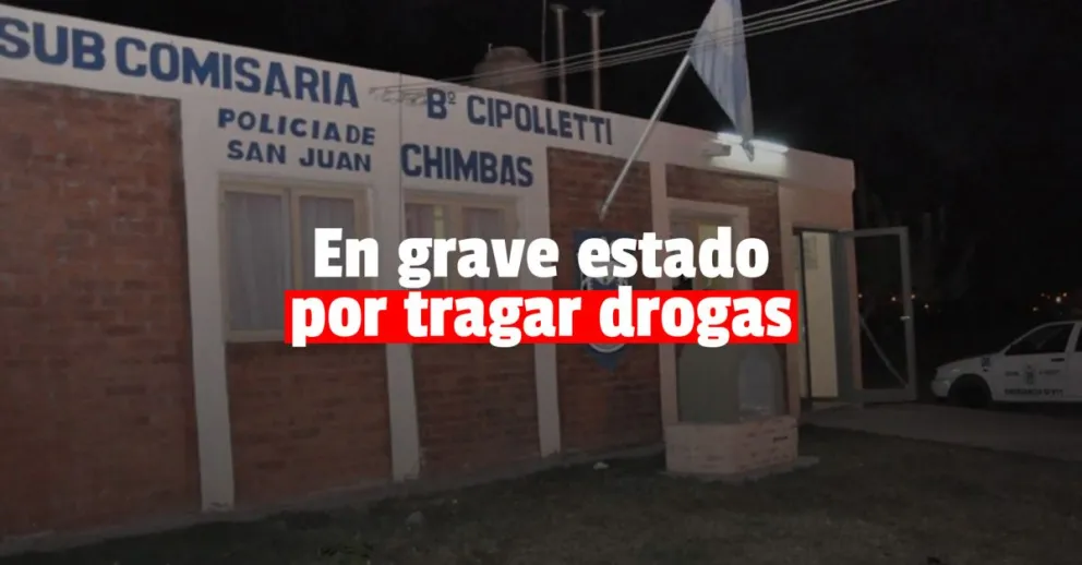 Lo detuvieron, se tragó un envoltorio con droga y terminó en grave estado