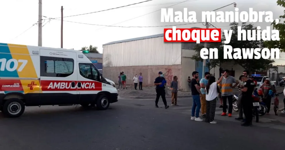 Giró en U, chocó a una moto y se dio a la fuga