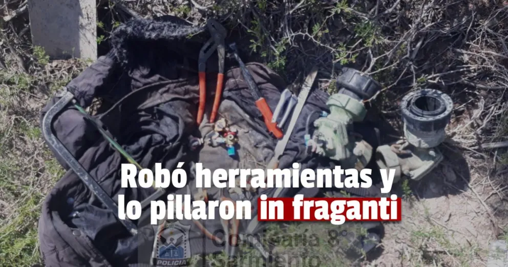 Sarmiento: robó herramientas de una finca y fue detenido