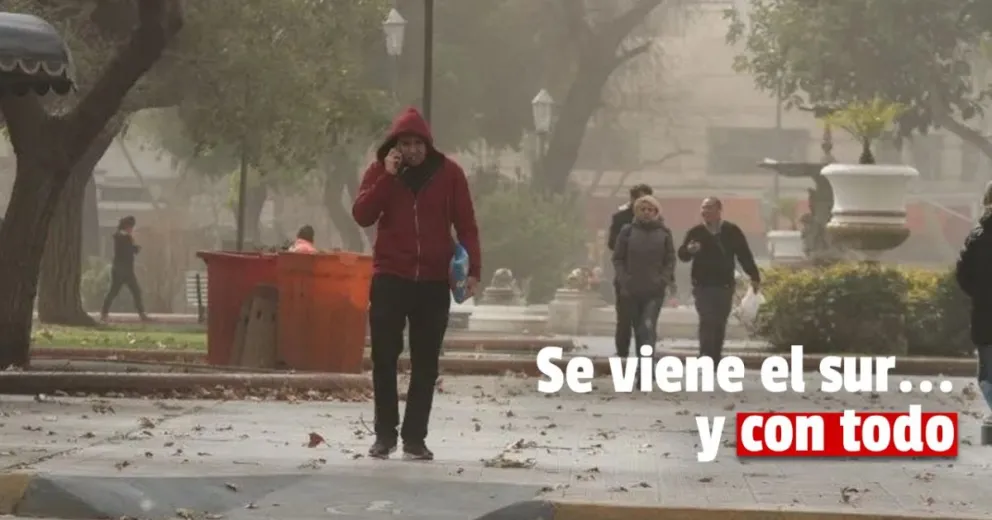 Pronostican la llegada de fuertes vientos del sector sur para el jueves