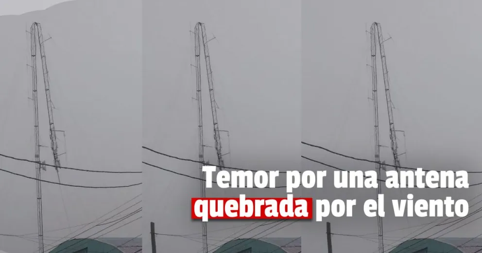 Susto en Jáchal por el quiebre de una gran antena por el fuerte viento 