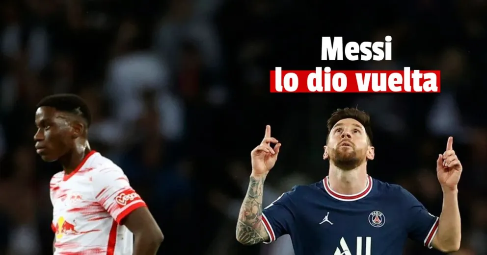 Con un doblete, Messi salvó al PSG y le dio el triunfo ante Leipzig 
