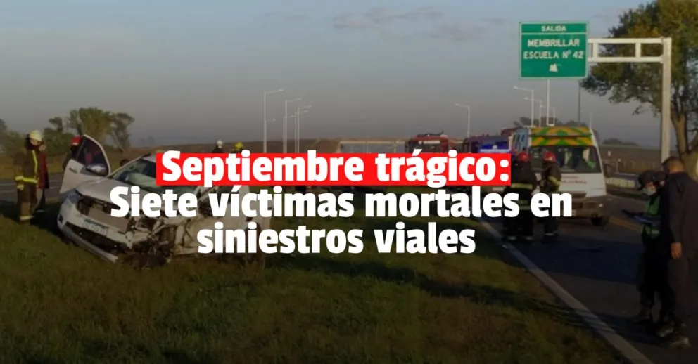 En septiembre, los siniestros viales con muertos aumentaron significativamente respecto de agosto