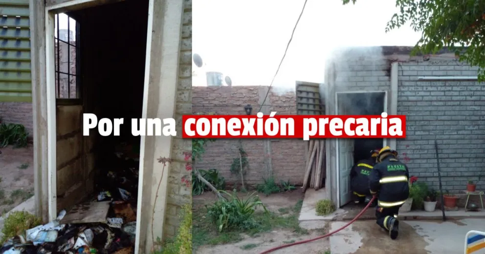Una falla eléctrica ocasionó un incendio en Pocito