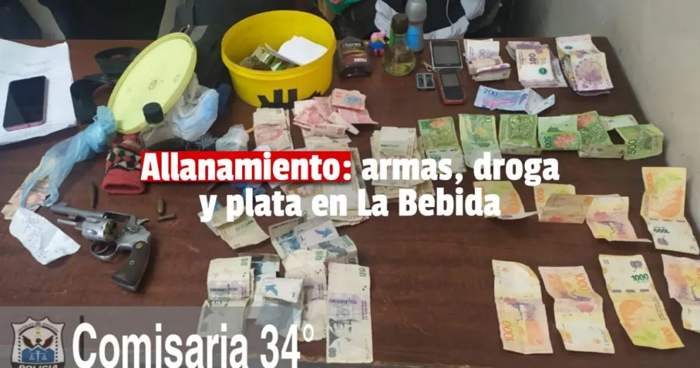 Detienen a un hombre que tenía dos armas, marihuana, cocaína y más de $16.000 