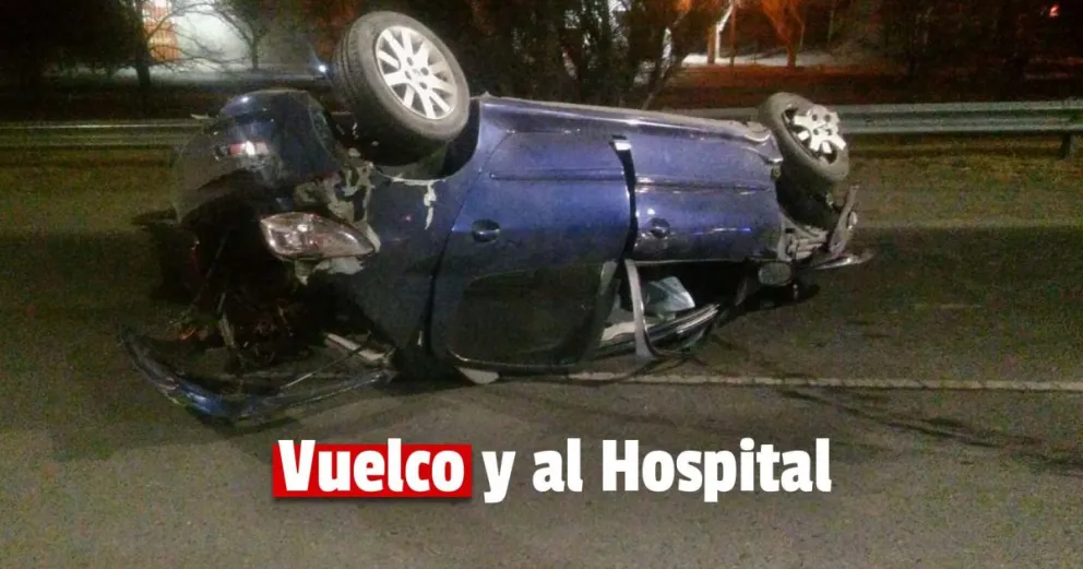 Viajaba sola y volcó con su auto en el Encón